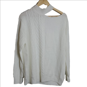 NWT Main Strip Chunky Cream Sweater Size Large